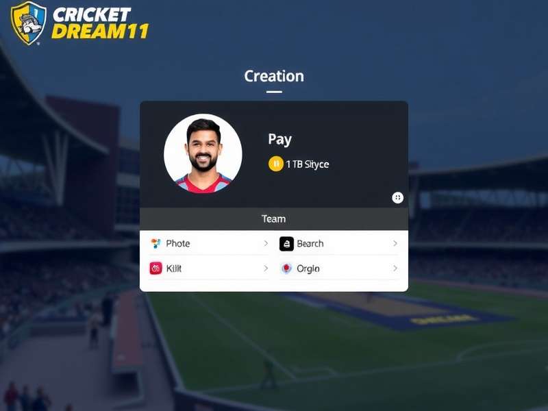 Cricket Dream11 Team Creation Screen
