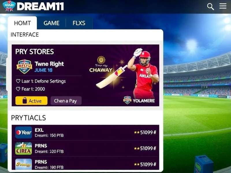 Cricket Dream11 Game Interface